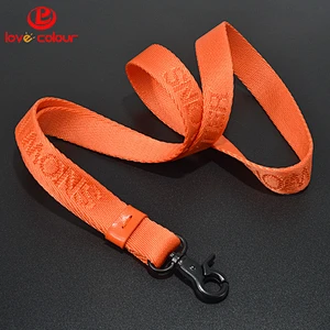 Lovecolour Custom Smooth Orange Nylon Lanyards with Woven Logo