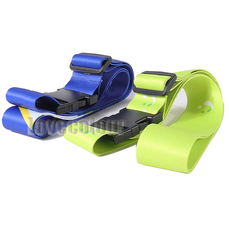 Custom made durable blank polyester luggage belt with removable buckle