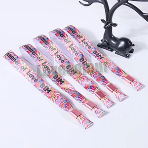 Factory weave heat transfer cloth wristband with loop