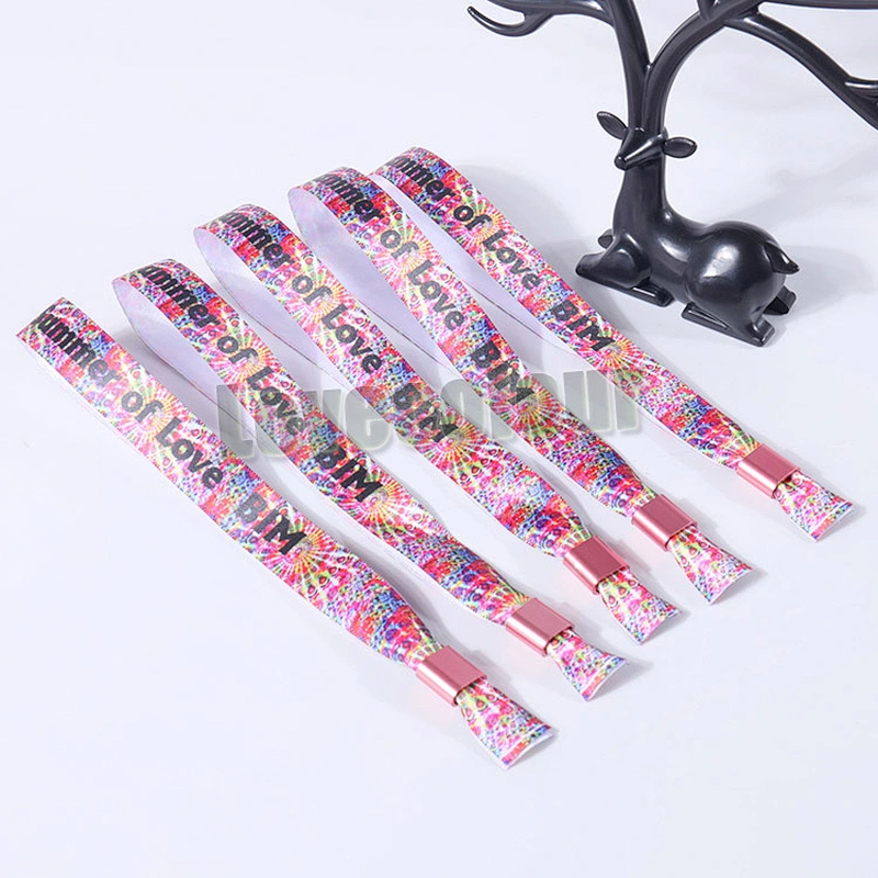 Factory weave heat transfer cloth wristband with loop