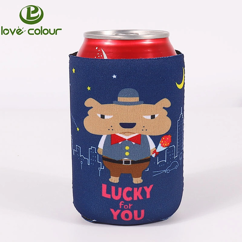Best selling promotional wedding custom thermal cute printed neoprene stubby can holder
