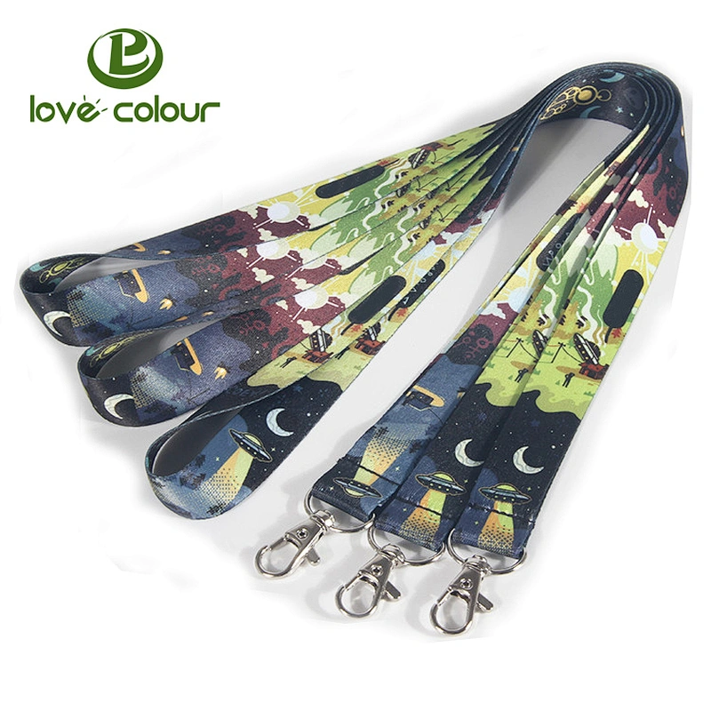 Polyester custom high quality red polyester lanyard with white logo