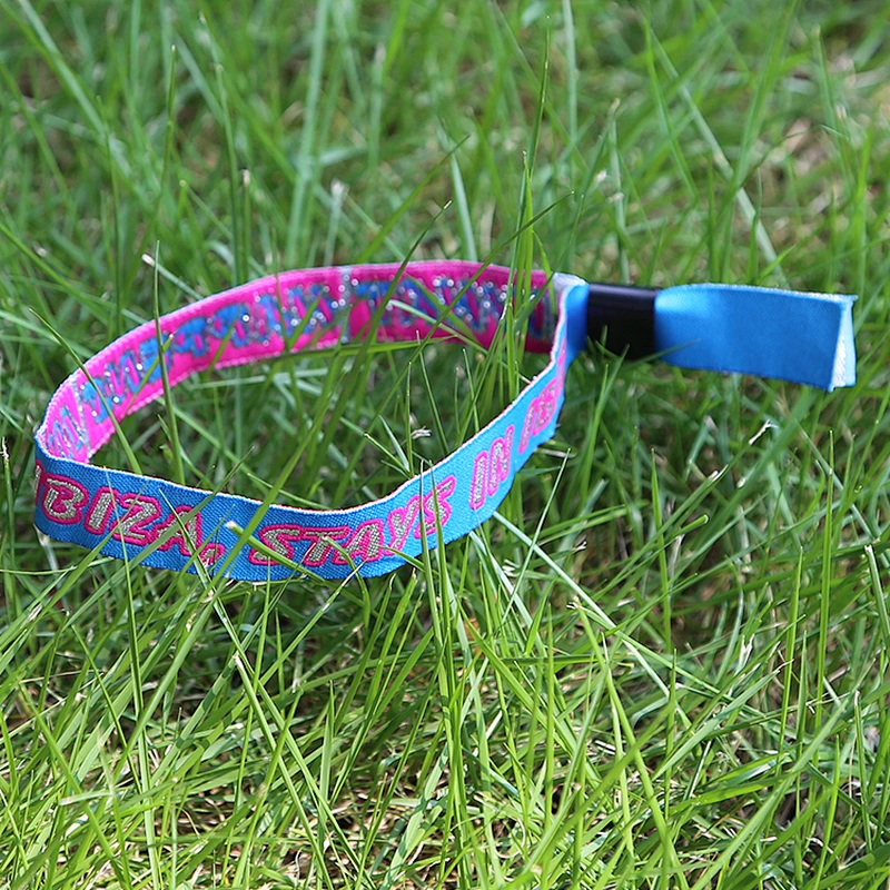 Fashion polyester fabric woven wrist band