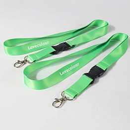 Quick Release Neck Strap Eco-friendly custom green lanyard with white logo