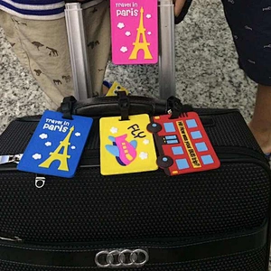 Custom Travel Cute Silicone Label Personalized PVC ID luggage name tags