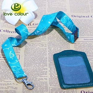 Custom beautiful printed polyester sublimation lanyards with badge holder