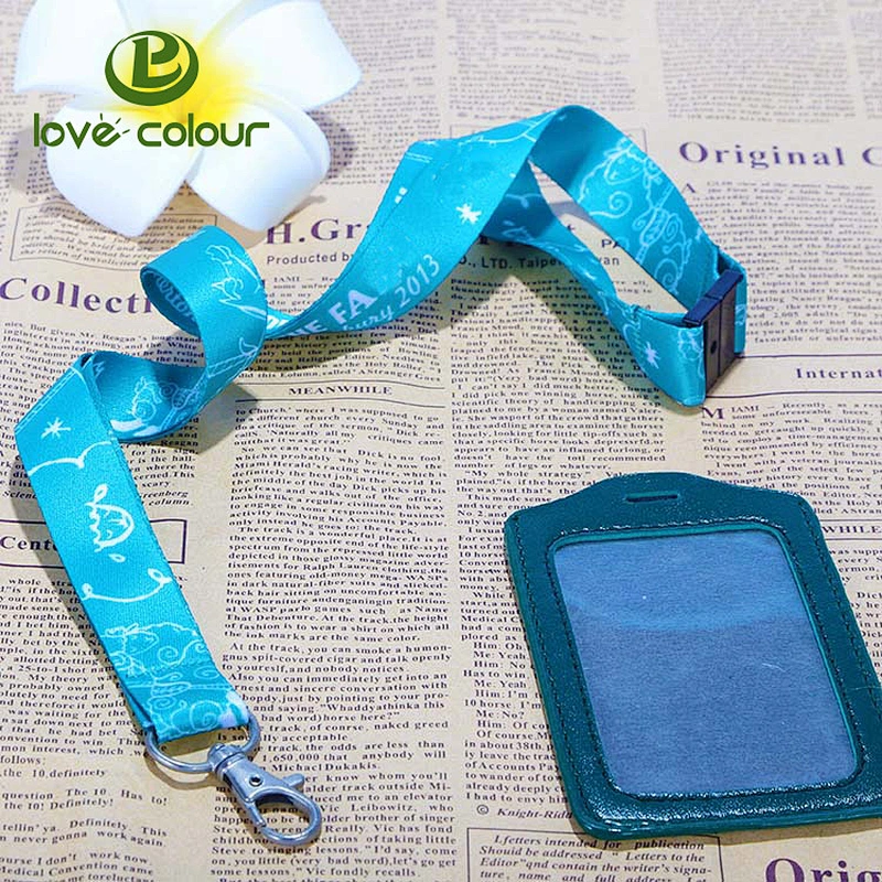 Custom beautiful printed polyester sublimation lanyards with badge holder