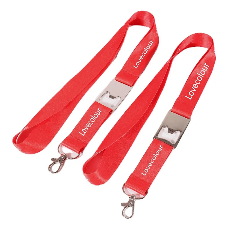Custom logo printing polyester lanyard with bottle opener for promotion gift