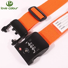Custom pure color luggage belt for suitcase with plastic buckle