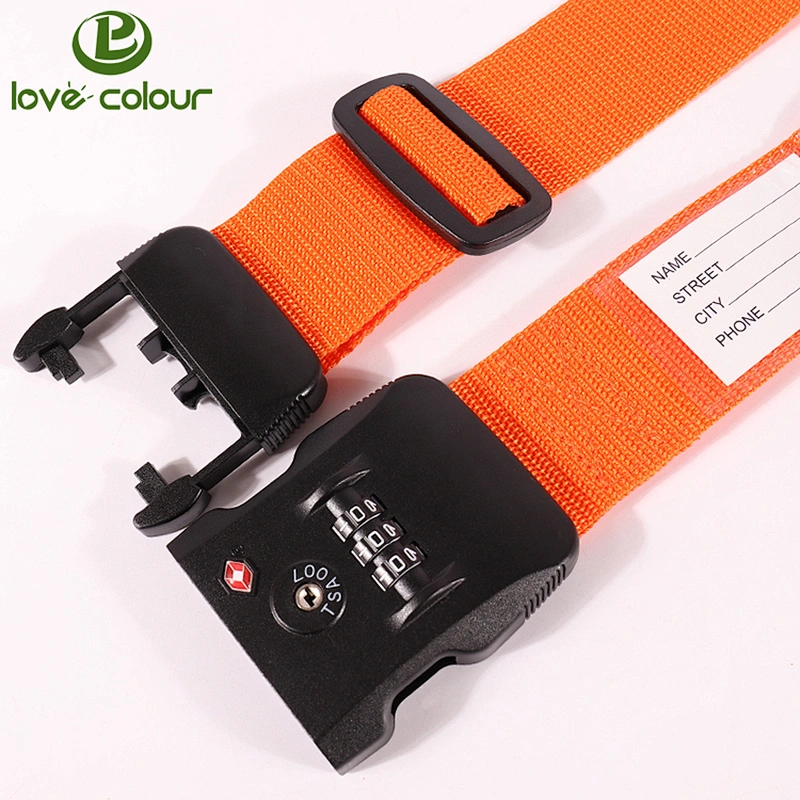 Custom pure color luggage belt for suitcase with plastic buckle