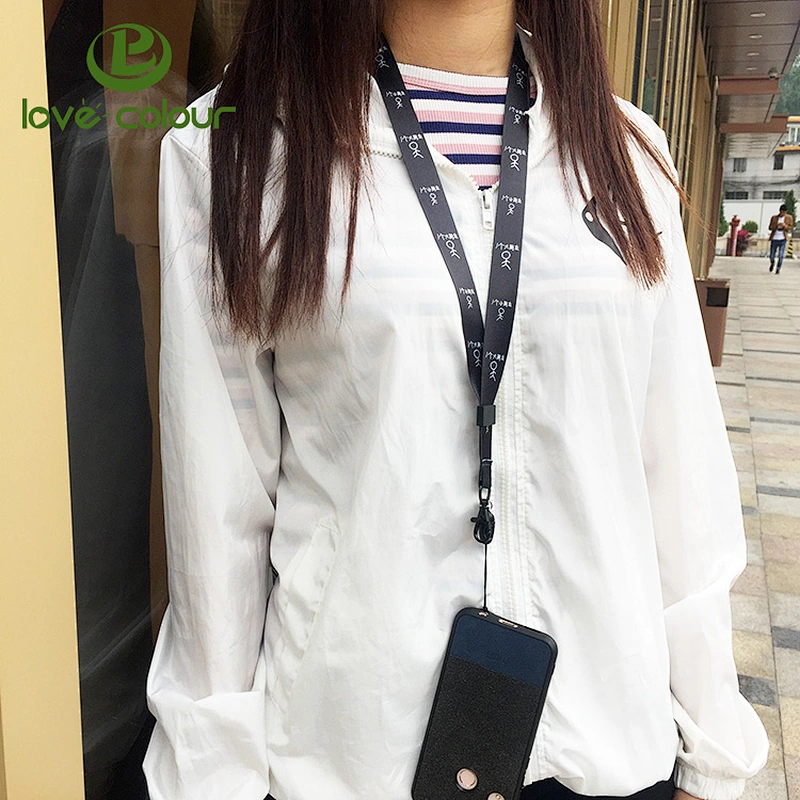Custom logo Printed phone holder sublimation polyester promotion lanyard