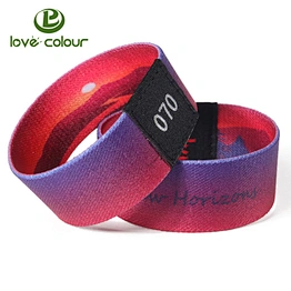 Reusable stretch Rfid wristband fabric elastic custom bracelet for events