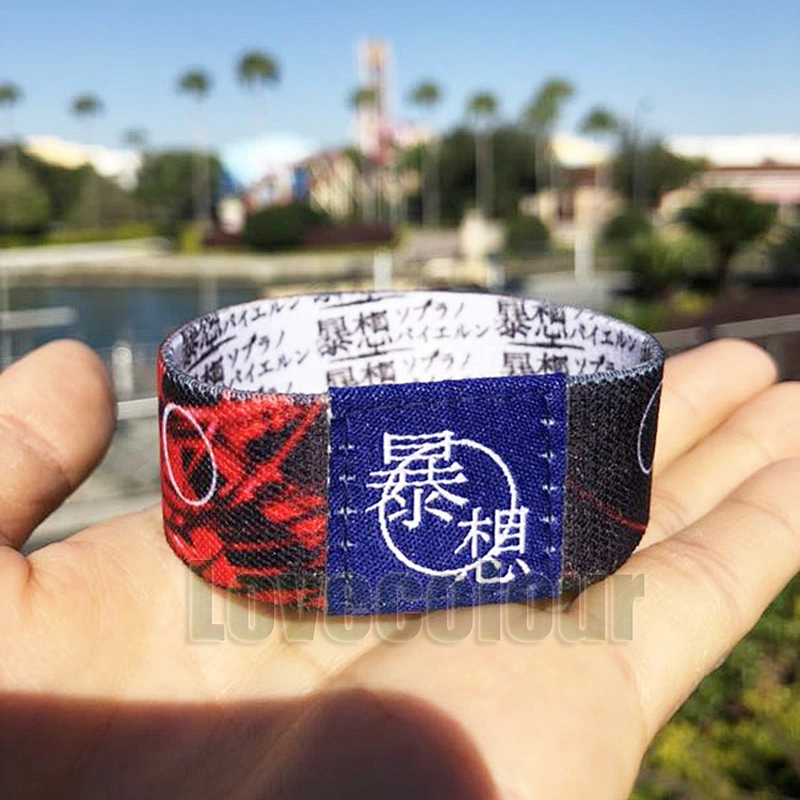 Polyester custom made bracelet elastic fabric wristbands for event