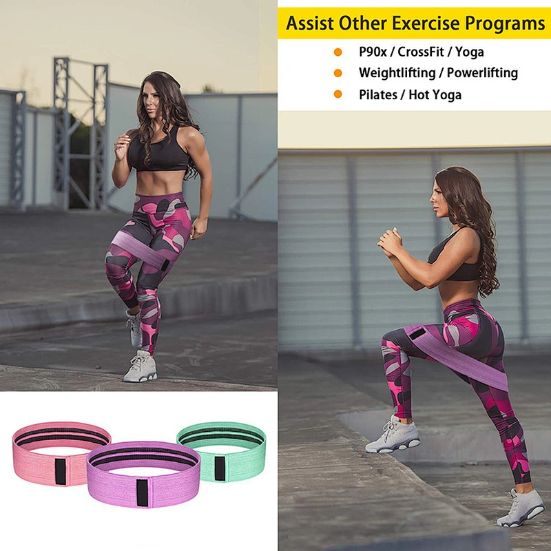 Gym exercise stretch bands fabric fitness resistance circle band
