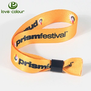 New custom polyester sublimation wristband christmas wrist band with plastic clip