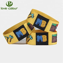 Festival Sublimation Printing Polyester Elastic Identification Bracelets / Wristband