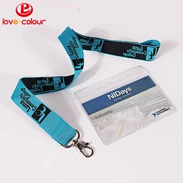 High quality transparent PVC business card holder with neck strap
