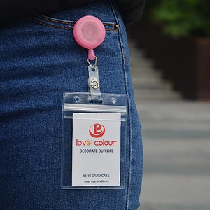 Custom ID card work card badge holder retractable