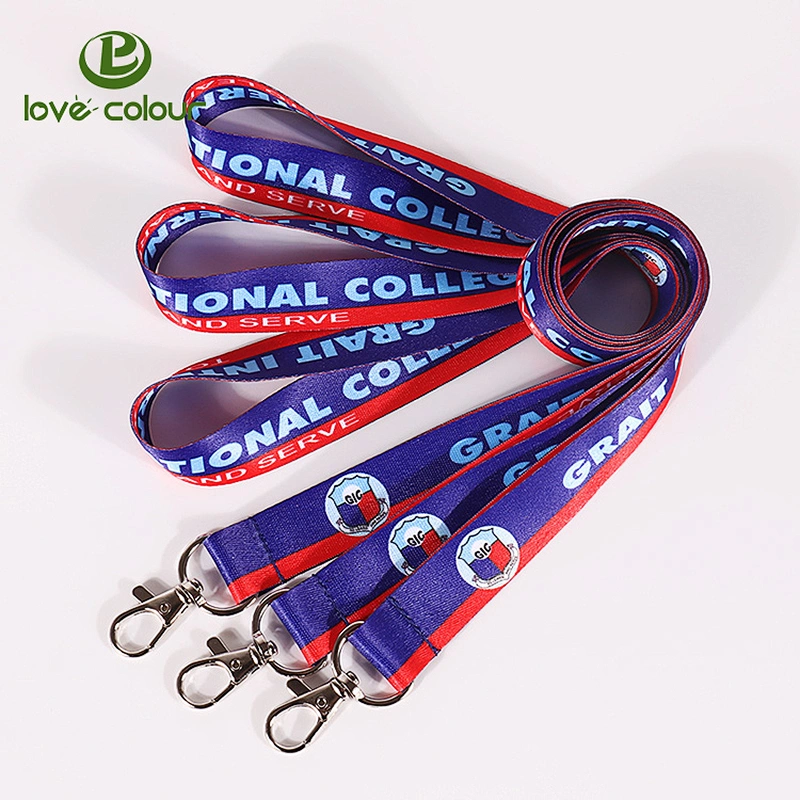 Custom full color polyester lanyard with heat transfer printing