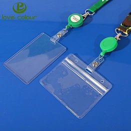 Custom soft PVC plastic transparent horizontal and vertical business id card holder
