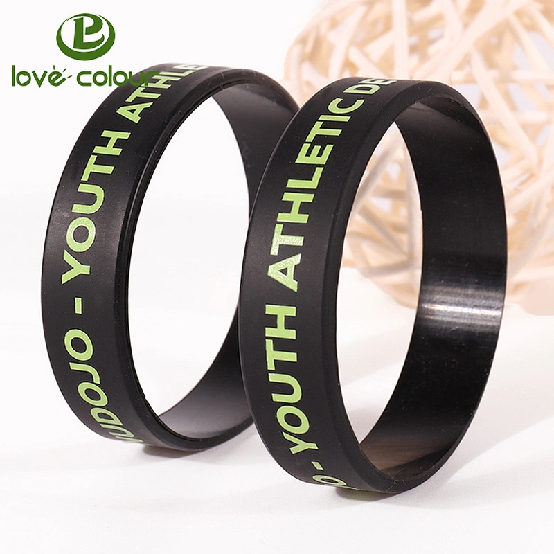 Custom made animal print rubber silicone wristband with silkscreen printing logo