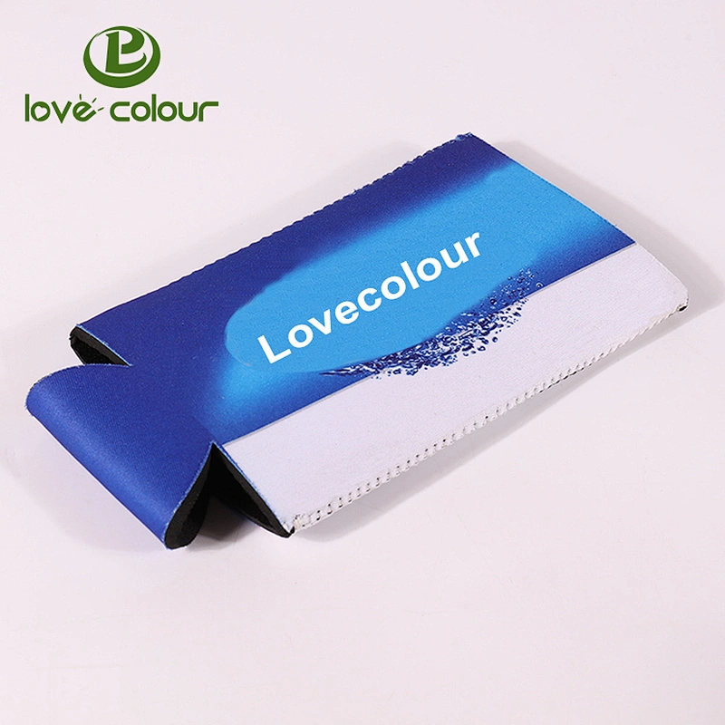 Lovecolour wholesale custom white blue color neoprene single beer bottle cooler