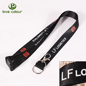 Custom Polyester Blue Neck Lanyard Strap Keychain
