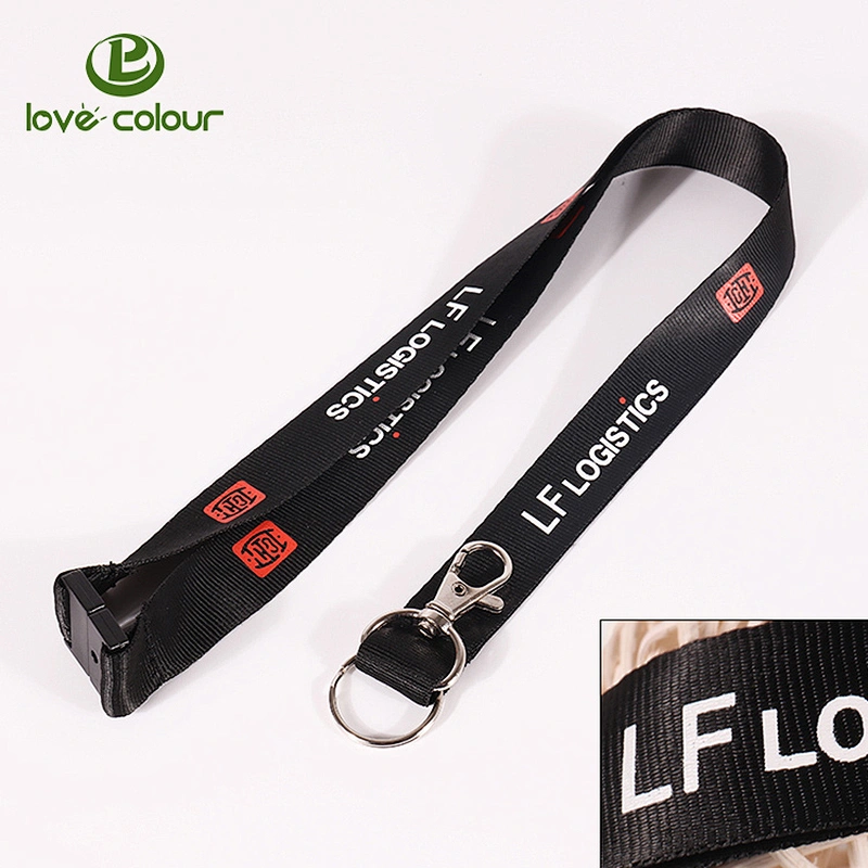Custom Polyester Blue Neck Lanyard Strap Keychain