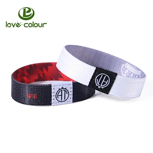 Wholesale custom elastic fabric band bracelet stretchy ribbon wristband