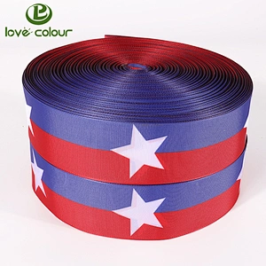 Custom polyester printed grosgrain celebrate it christmas ribbon