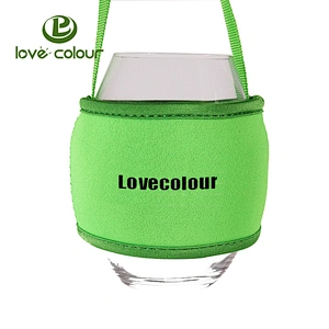 New product Custom Neoprene Wine Cup Holder With Strap
