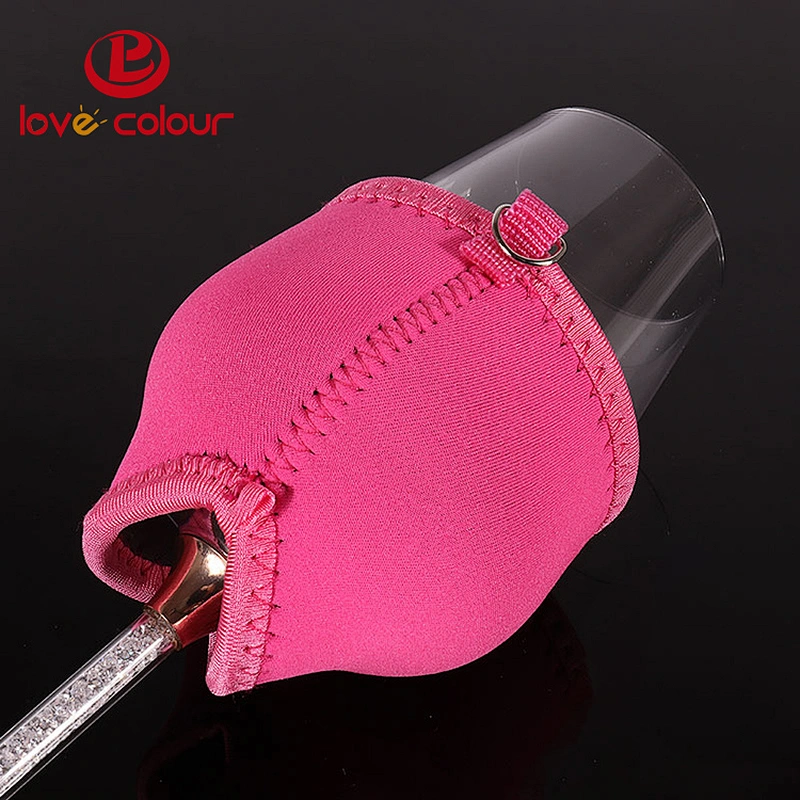 OEM Customized Logo Neoprene Wine Glass Cup Cooler With Necklace