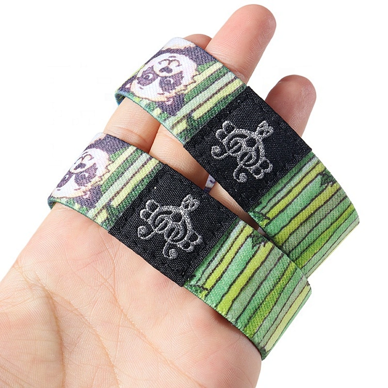 Custom personalized printed logo fabric sport elastic wristbands