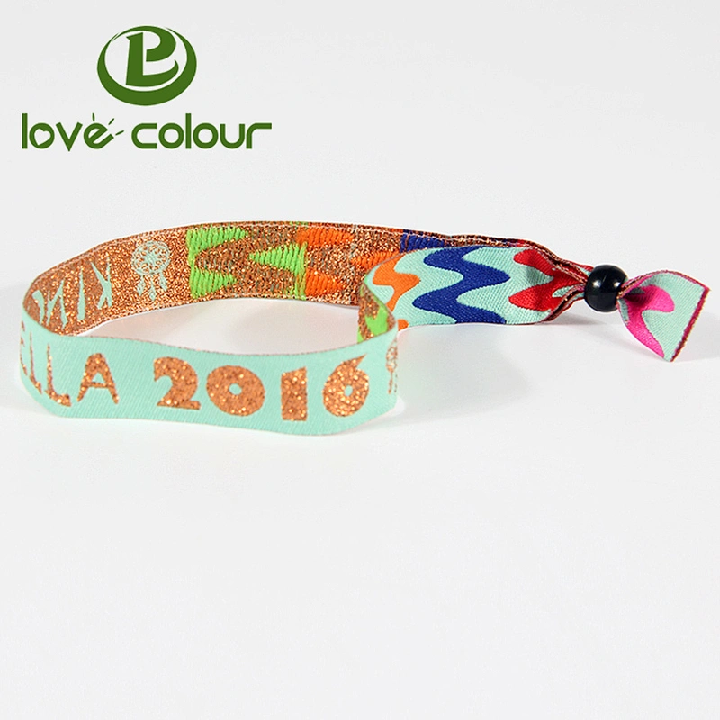 High quality festival custom fabric polyester wristband with black lock