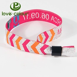 Custom made polyester wristbands bracelet with plastic lock for sale