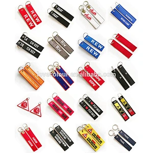 Personalized Custom Fabric Embroidery Key Tags Embroidered Key Chain With Keyring Keychain