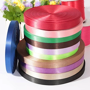 Factory direct custom polyester fabric bright blue grosgrain ribbon strap