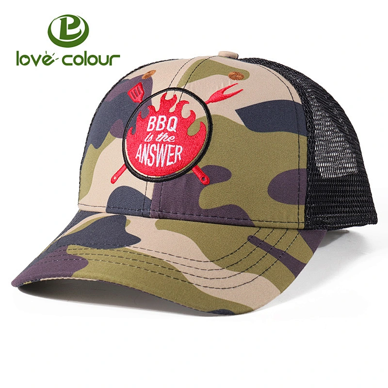 Customized Camo Cotton Hat Embroidered Camouflage Baseball Cap