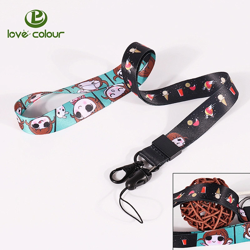 Cell phone strap sublimation lanyard with Safety clasp