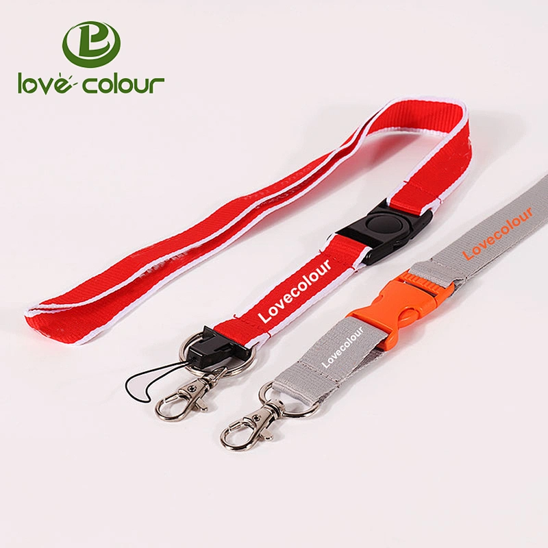 Lovecolour polyester screen-printed lanyard with logo custom