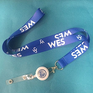Customized Sublimation Printed Retractable key chain lanyard with full color