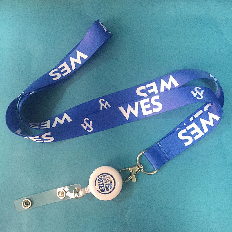 Customized Sublimation Printed Retractable key chain lanyard with full color