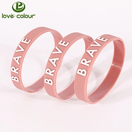 Custom engraved silicone bracelet colorful rubber wrist bands
