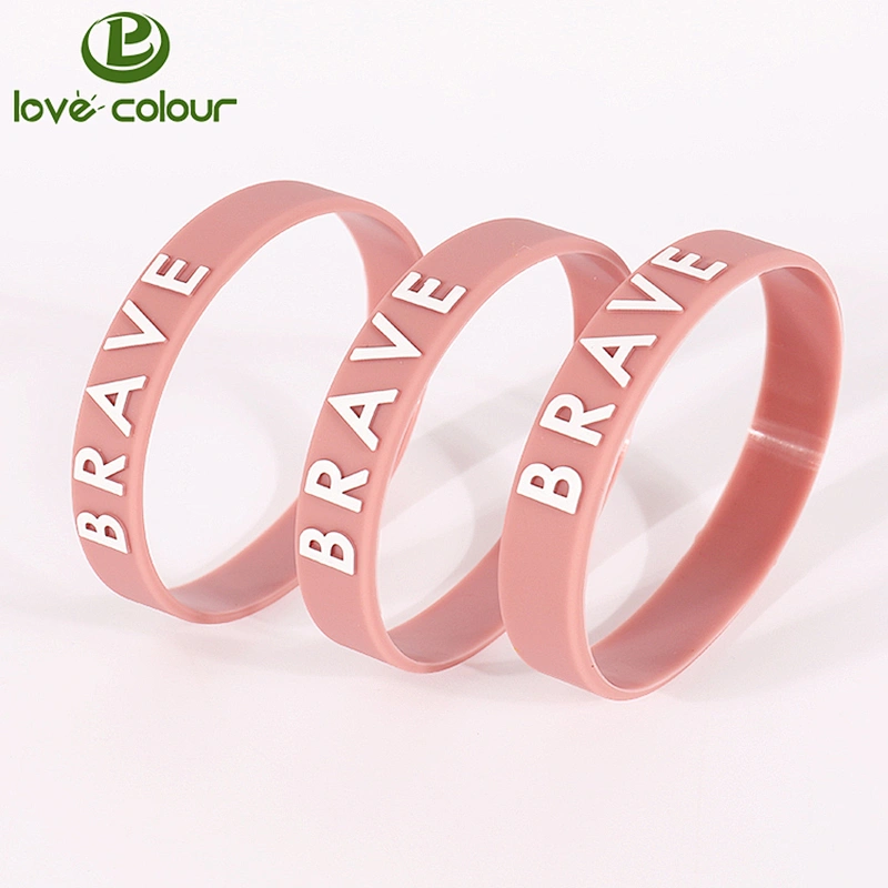Custom engraved silicone bracelet colorful rubber wrist bands