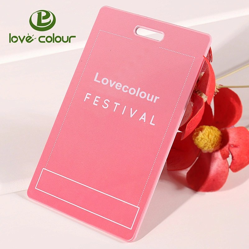 Custom plastic identification id card in red color for festival event