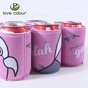 Custom 3mm neoprene material magnetic sport beverage folding can cooler with magnet