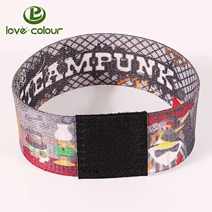 Custom soft polyester elastic wristband / Eco-friendly fancy elastic wrist band