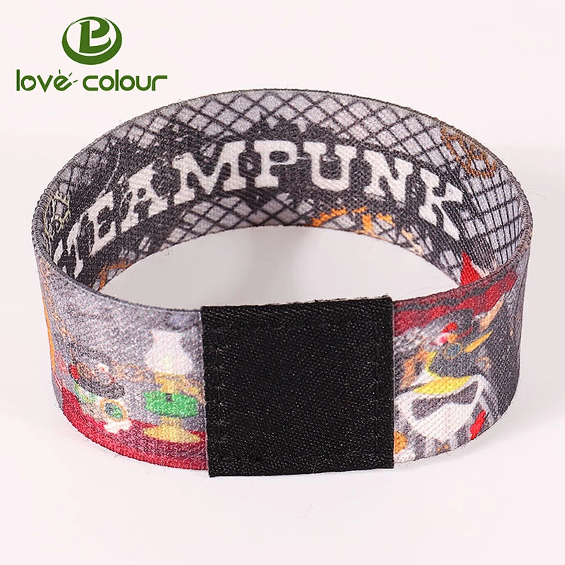 Custom soft polyester elastic wristband / Eco-friendly fancy elastic wrist band