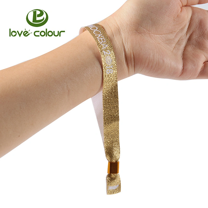 Factory direct sale polyester fabric woven wristbands for promotion