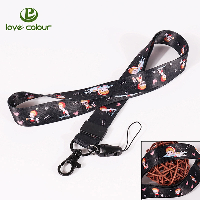 Professional custom sublimation printed phone holder lanyard with id card holder